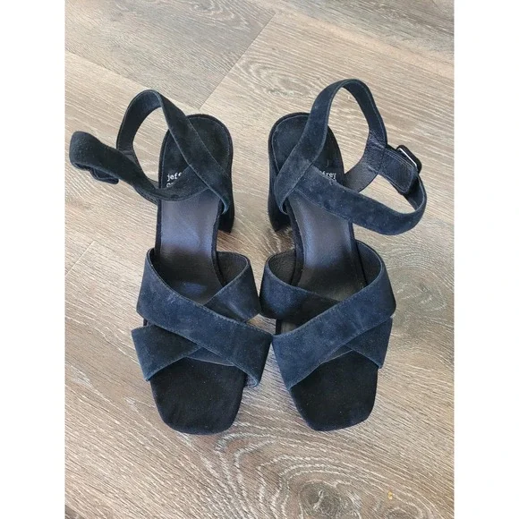 Jeffrey Campbell‎ Suede Heels Ankle Strap Criss Cross Black Size 6 #1 - Picture 2 of 7